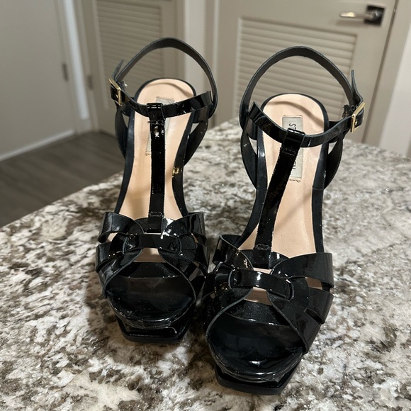 Size 7.5 KISMIT Steve Madden Tribute Inspired Heels Black - Picture 6 of 7